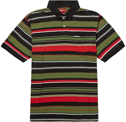 Supreme Polo Negro de Rayas Múltiples Buy Supreme Polo Negro de Rayas Múltiples