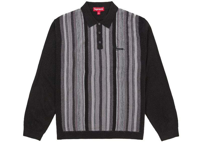 Supreme Multi Stripe Polo Sweater Black