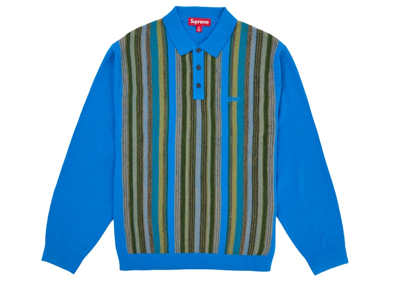 Buy Supreme Knit Stripe L/S Polo Green - Novelship