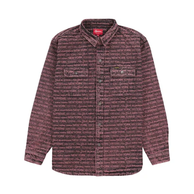 Supreme Multi Type Jacquard Denim Shirt Purple