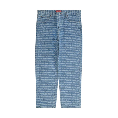 Supreme Multi Type Jacquard Regular Jean Blue