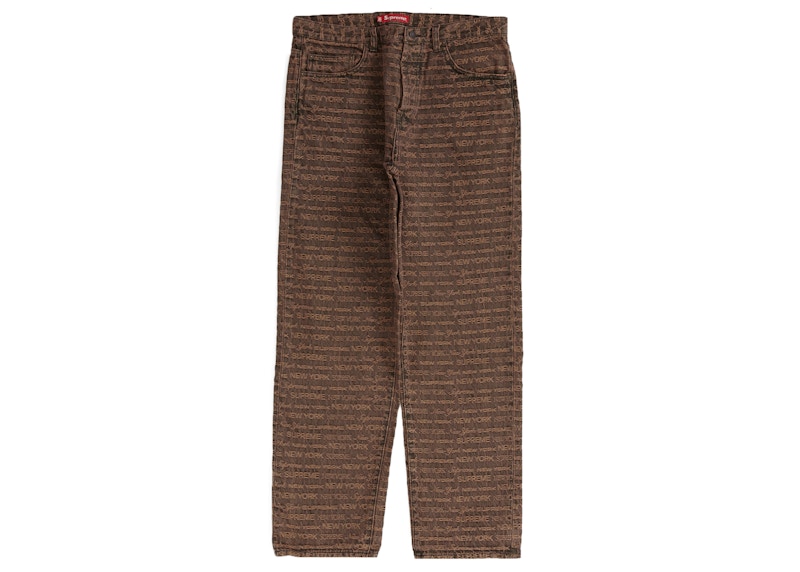 Supreme Multi Type Jacquard Regular Jean Brown