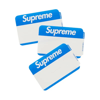 Supreme Name Badge Stickers (Pack of 100) Blue