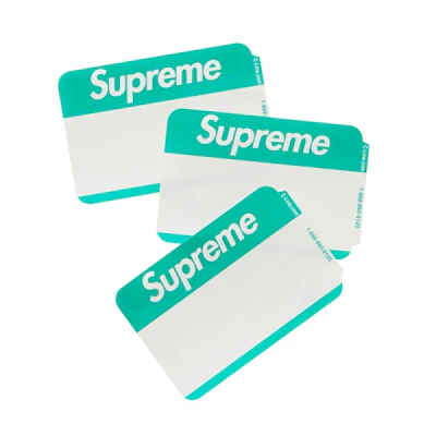 Supreme Name Badge Stickers (Pack of 100) Green