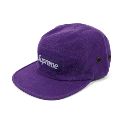 Supreme Napped Canvas Camp Cap Purple