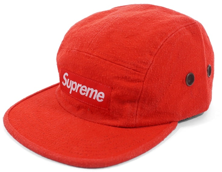 supreme-napped-canvas-camp-cap-red