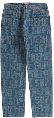 Supreme Needle Punch Regular Jean Washed Blue Buy Supreme Needle Punch Regular Jean Washed Blue