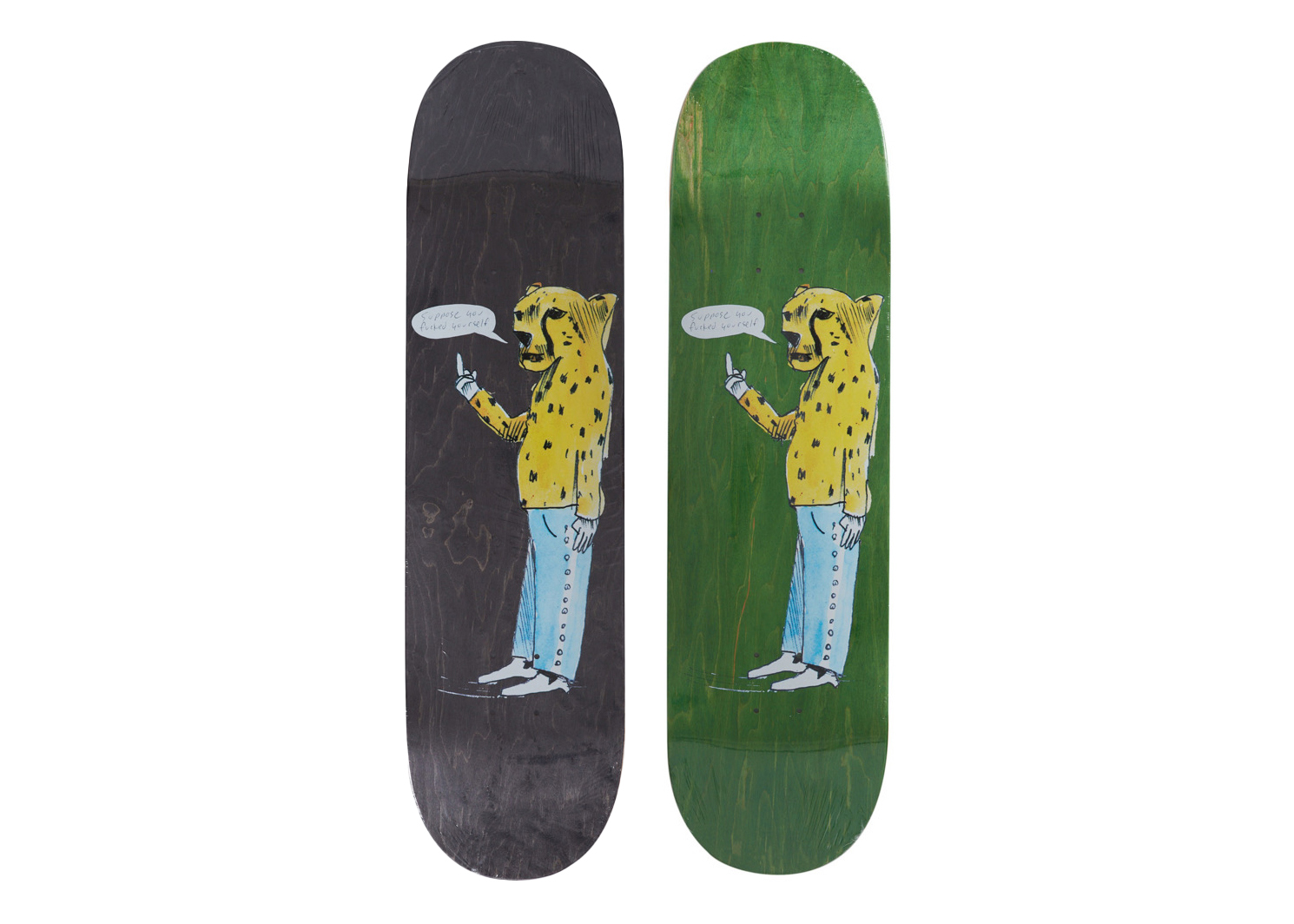 Supreme Neil Blender Cheetah Skateboard Deck Set Multicolor