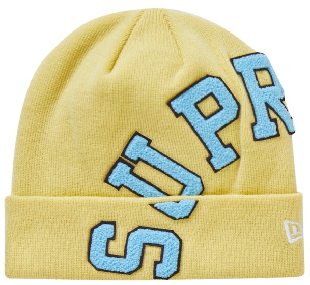 supreme-new-era-big-arc-beanie-light-yellow