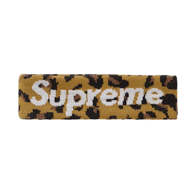 Supreme New Era Big Logo Headband Leopard