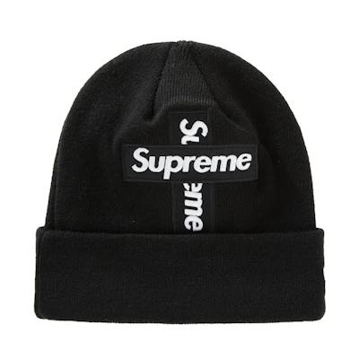 Supreme New Era Cross Box Logo Beanie Black