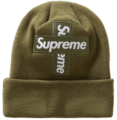 Supreme New Era Cross Box Logo Beanie Light Olive Buy Supreme New Era Cross Box Logo Beanie Light Olive