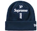 Buy Supreme New Era Cross Box Logo Beanie Navy Topi Rajut Biru Tua.