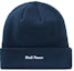 Order Supreme New Era Cross Box Logo Beanie Navy Topi Rajut Biru Tua.