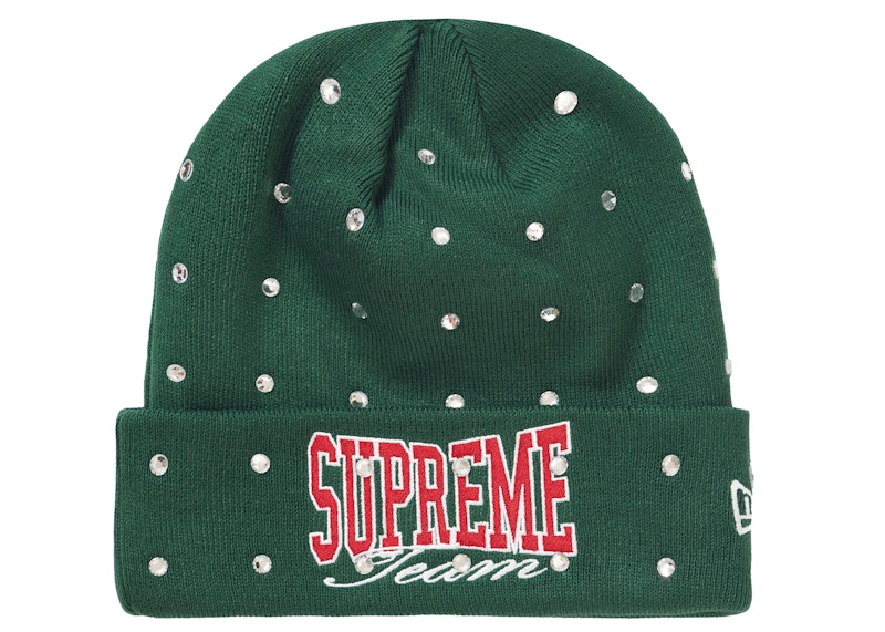 Buy Supreme New Era Rhinestone Beanie Hijau Gelap (FW21)