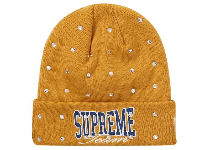 Supreme New Era Rhinestone Beanie Light Mustard (FW21)