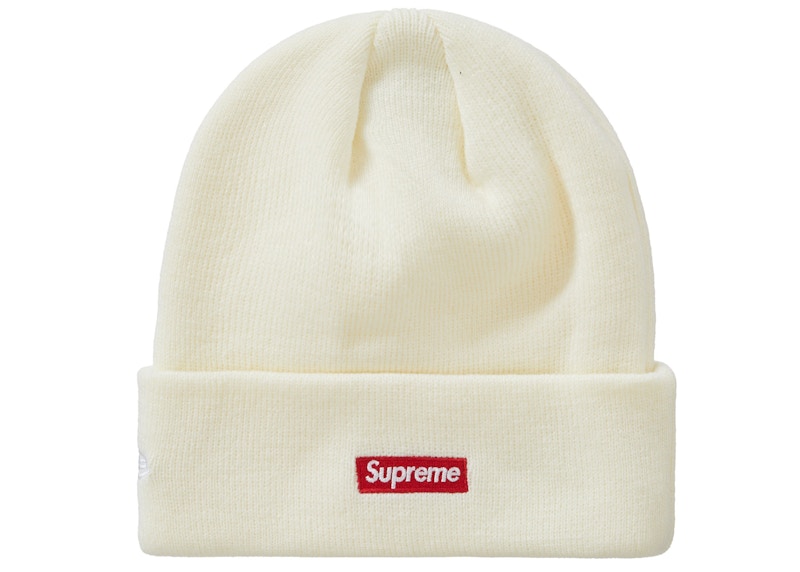 Order Supreme New Era S Logo Beanie (FW22) Natural Topi Beanie Semula Jadi.