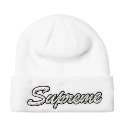 Supreme New Era Script Beanie FW18 White