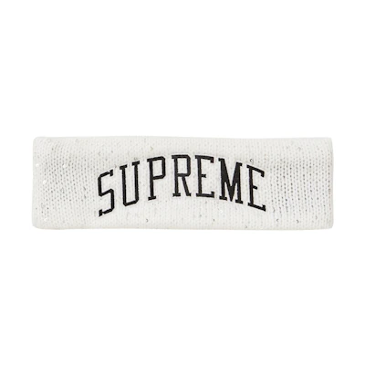 Supreme New Era Sequin Arc Logo Headband White