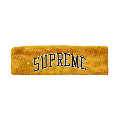 Supreme New Era Sequin Arc Logo Headband Yellow
