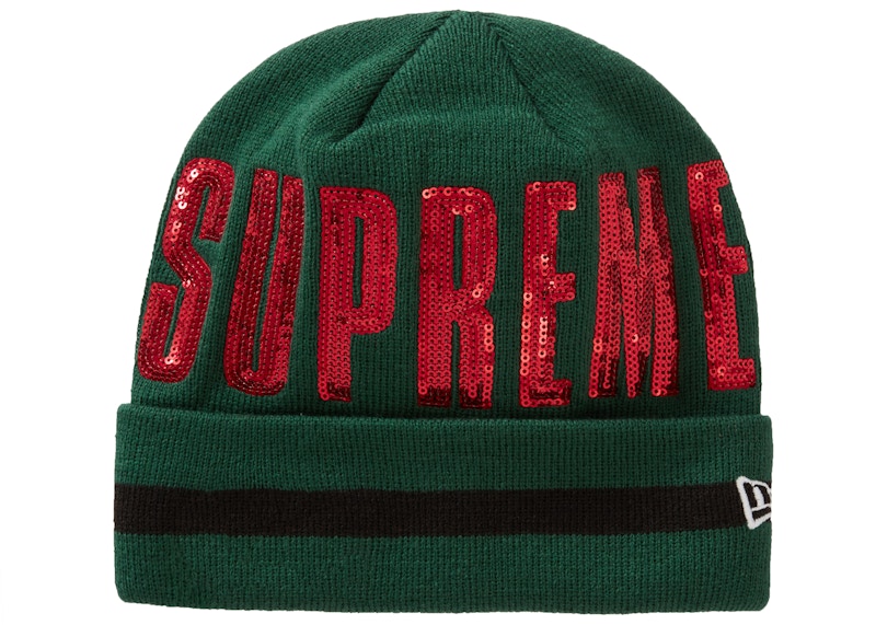 Supreme New Era Sequin Beanie Green