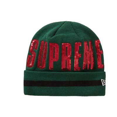 Supreme New Era Sequin Beanie Green