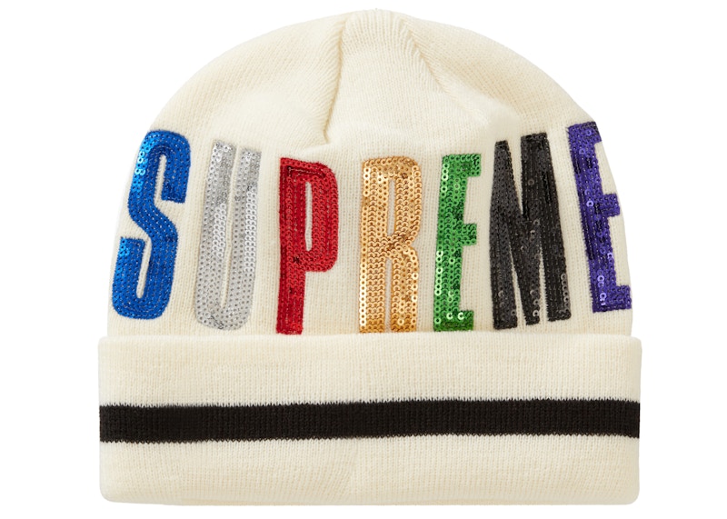Supreme New Era Sequin Beanie Natural