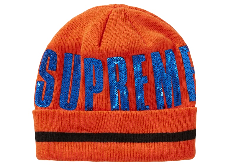 Supreme New Era Sequin Beanie Orange