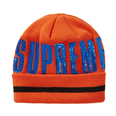 Supreme New Era Sequin Beanie Orange