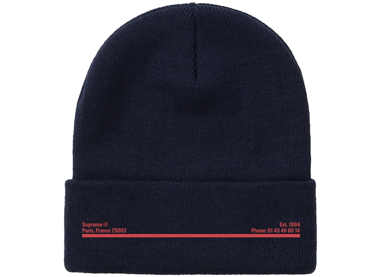 Buy Supreme New Era Shop Beanie Navy Paris Topi Musim Sejuk