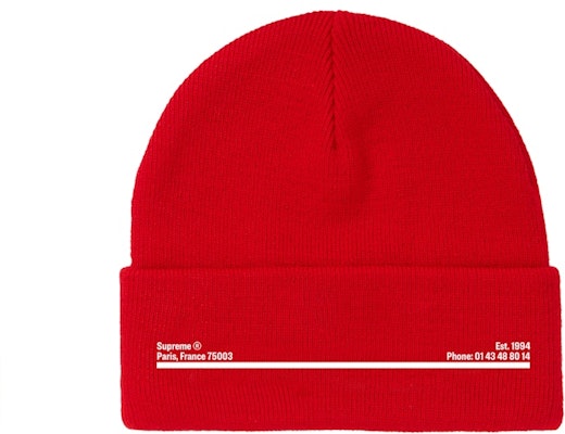 Supreme New Era Shop Beanie Red Paris Buy Supreme New Era Shop Beanie Red Paris