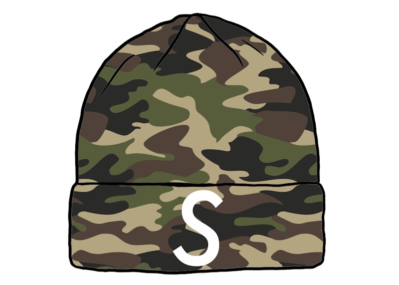 Supreme New Era Swarovski S Logo Beanie Woodland Camo