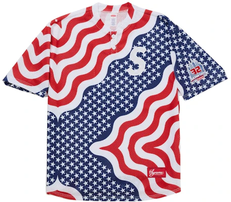Supreme纽约美国商店S标志棒球亨利衫旗帜款 Buy Supreme纽约美国商店S标志棒球亨利衫旗帜款