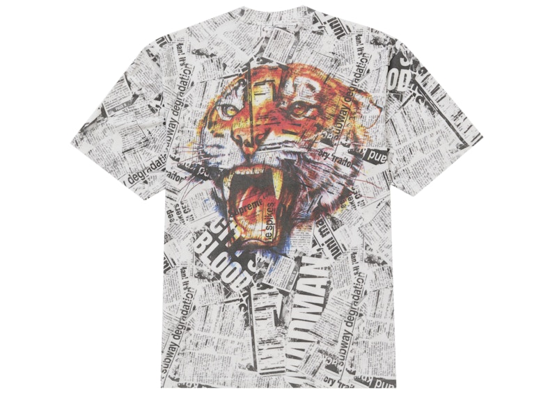 Supreme Newspaper S/S Top White
