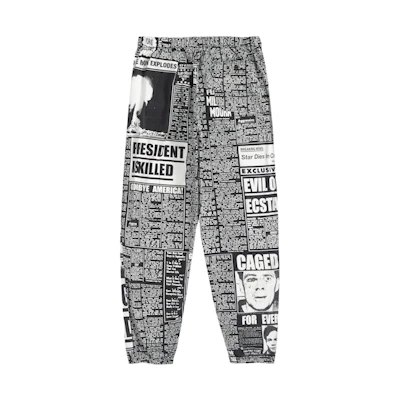 Supreme Newsprint Skate Pant Black