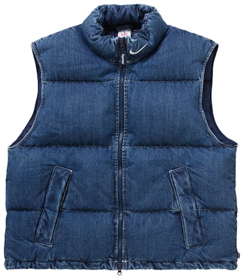 Supreme Nike Denim Puffer Vest Indigo Lookbook Supreme Nike Denim Puffer Vest Indigo