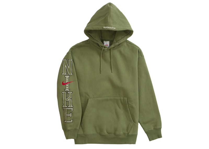 Order シュプリーム ナイキ フーデッド スウェットシャツ オリーブ