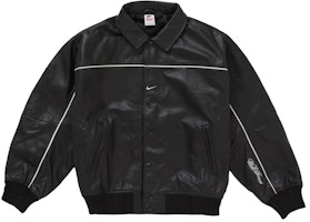 Supreme Nike Leather Varsity Jacket Black Supreme Nike Leather Varsity Jacket Black