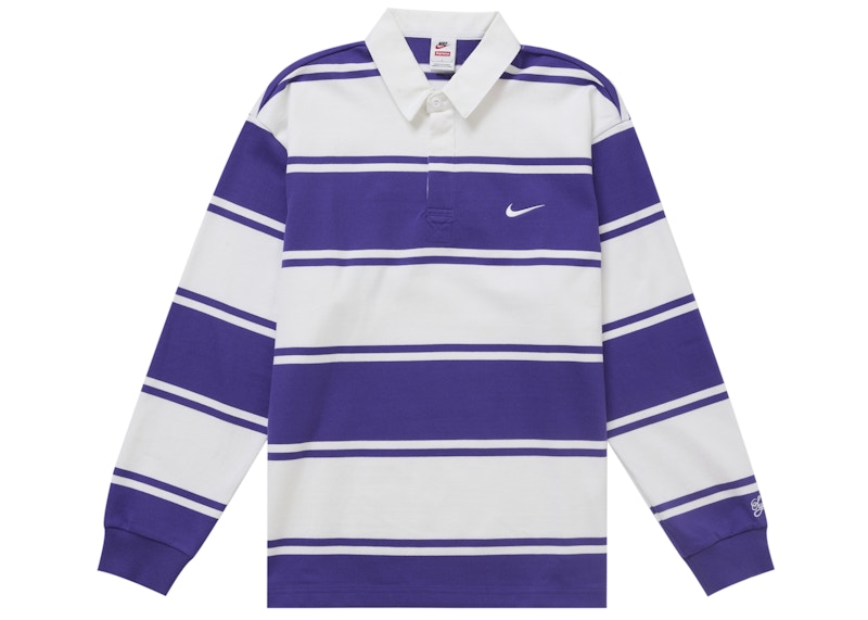 Supreme Nike Stripe Rugby Purple