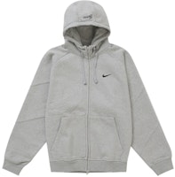Supreme Nike Zip Up Hooded Sweatshirt Heather Grey Supreme Nike Zip Up Hooded Sweatshirt Heather Grey