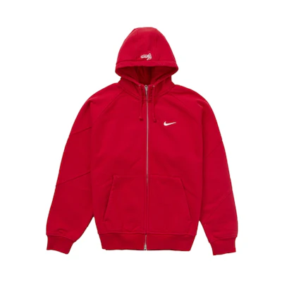 Supreme Nike Zip Up Hooded Sweatshirt Red