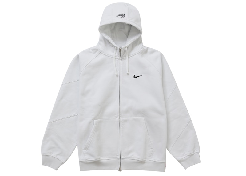 Supreme Nike Zip Up Hooded Sweatshirt White