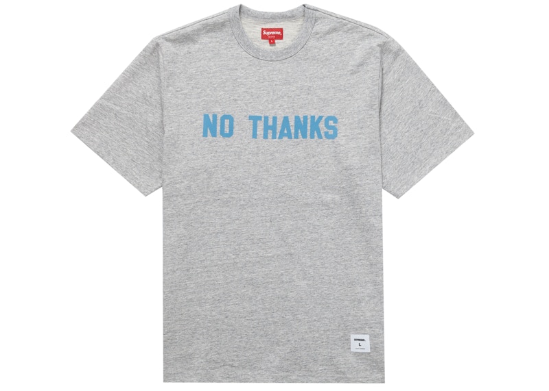 Buy Supreme No Thanks Camiseta Manga Corta Gris Jaspeado