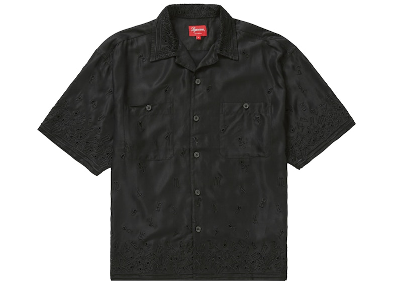Supreme Nouveau Embroidered S/S Shirt Black 圖 2