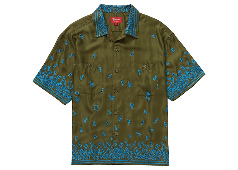Supreme Nouveau Embroidered S/S Shirt Olive 圖 2