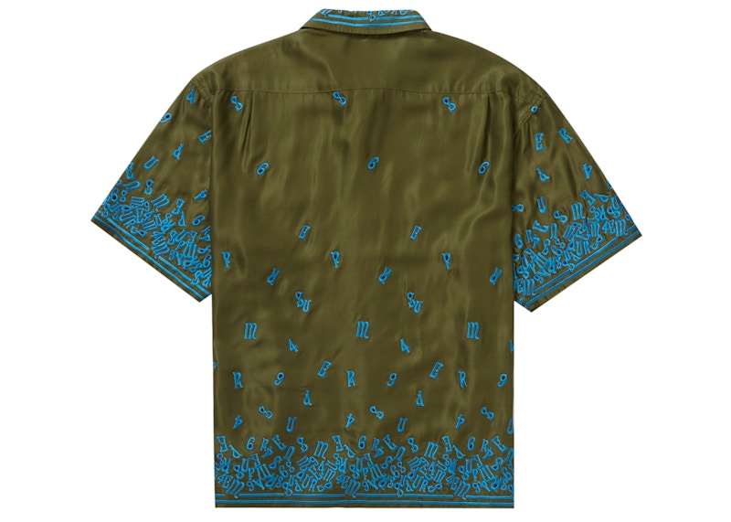 Supreme Nouveau Embroidered S/S Shirt Olive 圖 3