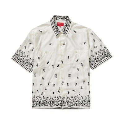 Supreme Nouveau Embroidered S/S Shirt White