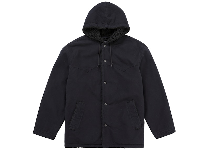 Supreme Number (N)ine Faux Shearling Hooded Coat Black