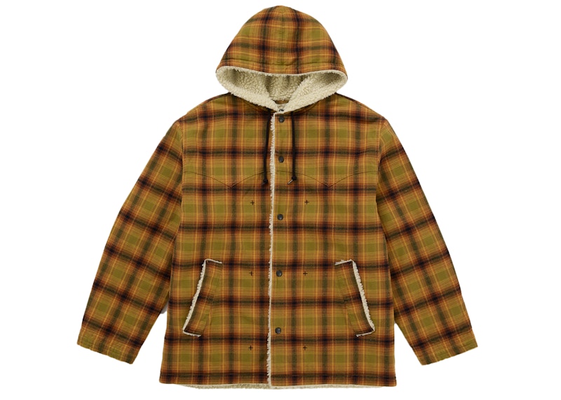 Supreme Number (N)ine Faux Shearling Hooded Coat Brown