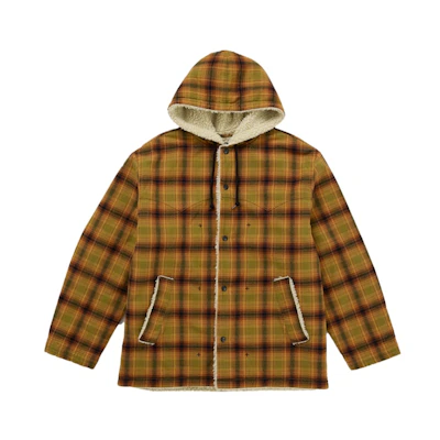 Supreme Number (N)ine Faux Shearling Hooded Coat Brown
